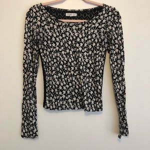 Black and white flower shirt